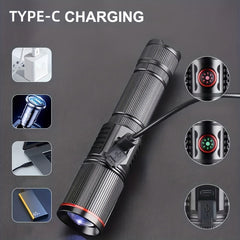 Rechargeable LED Flashlight 2000 Lumens 5 Modes Waterproof Camping Hiking
