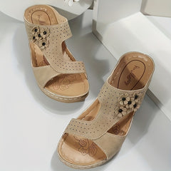Women's Faux Leather Beach Sandals - Breathable & Comfortable