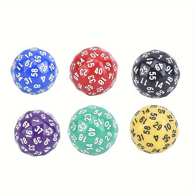 1pc 60 Sided Gaming Dice Number 1-60 Acrylic Dice