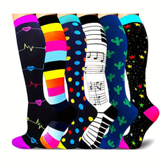 6 Pairs Men's Compression Sport Socks Sweat Absorbing Breathable Socks