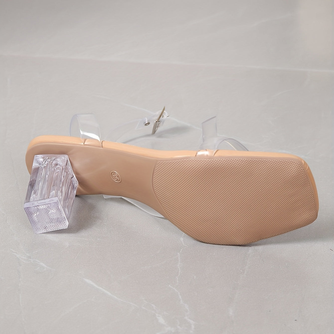 Women's Slingback Heels Square Toe Sandals