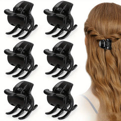 6pcs Solid Hair Claw Clip Boho Non Slip Hair Styling Accessory