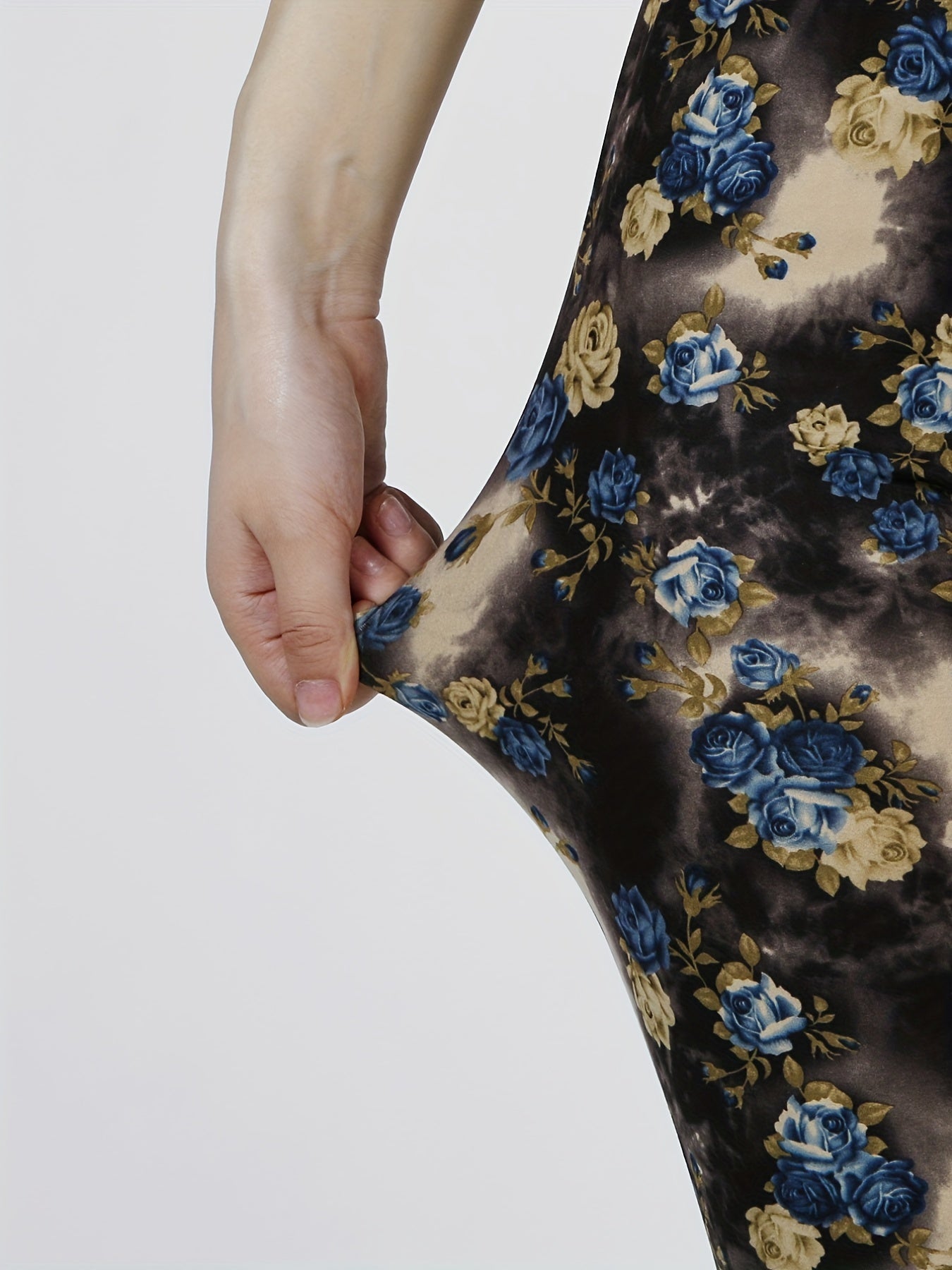 Floral Print Skinny Leggings Stretchy Women's Clothing