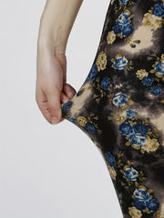 Floral Print Skinny Leggings Stretchy Women's Clothing