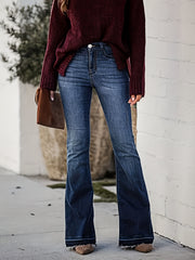 Flared Leg Denim Trousers for Women