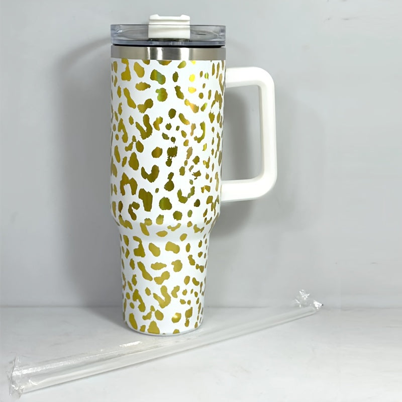 40oz Leopard Pattern Insulated Cup Stainless Steel Water Bottle
