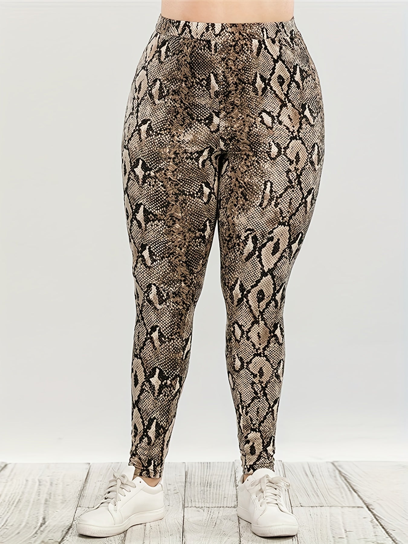 Snake Print High Waist Yoga Leggings for Women