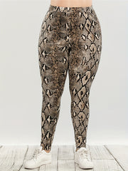 Snake Print High Waist Yoga Leggings for Women