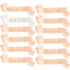 15pcs Bachelorette Party Sash Set Rose Golden - Bride Bridesmaids
