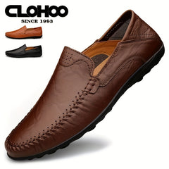 CLOHOO Men's Stitched Loafer Shoes Slip On Casual Shoes