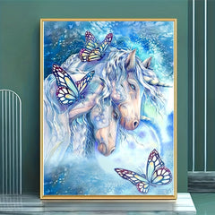 Unicorn & Butterfly Canvas Painting Poster for Home Wall Decoration