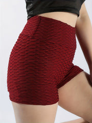 Honeycomb Hip Lifting Yoga Shorts High Waist Sports Cycling Biker Shorts