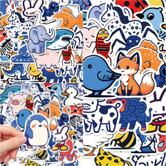 50pcs Cartoon Animal Series Graffiti Stickers Waterproof DIY Decoration