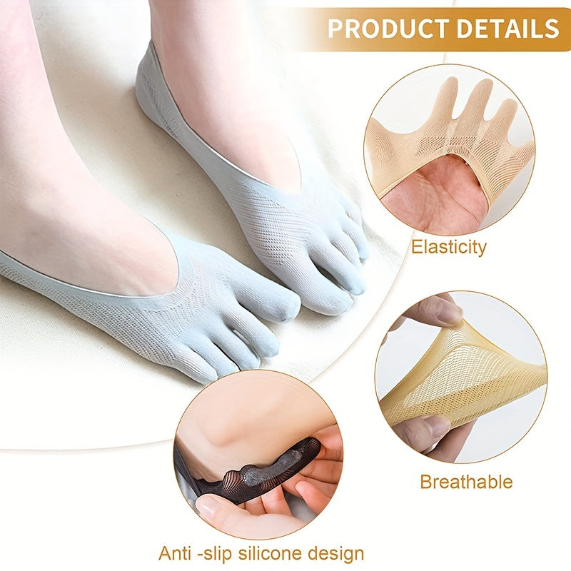 Breathable Five Toe Socks for Women - Non-slip Athletic Running Stockings