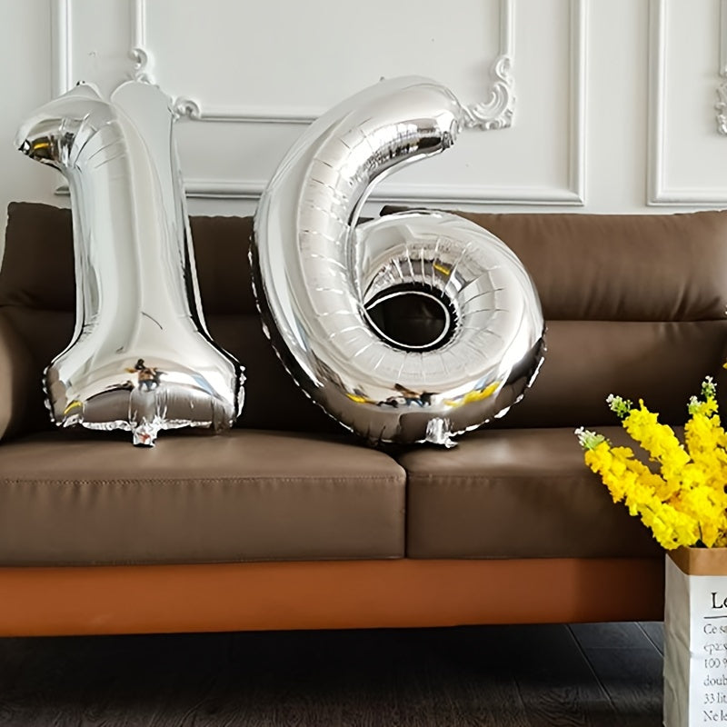 1pc Giant Number Balloon + Ribbon Set