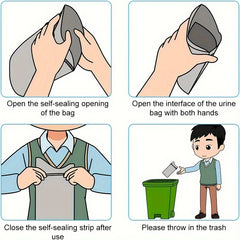 6pcs Emergency Urine Bag Disposable Portable Unisex Travel Vomiting Bag