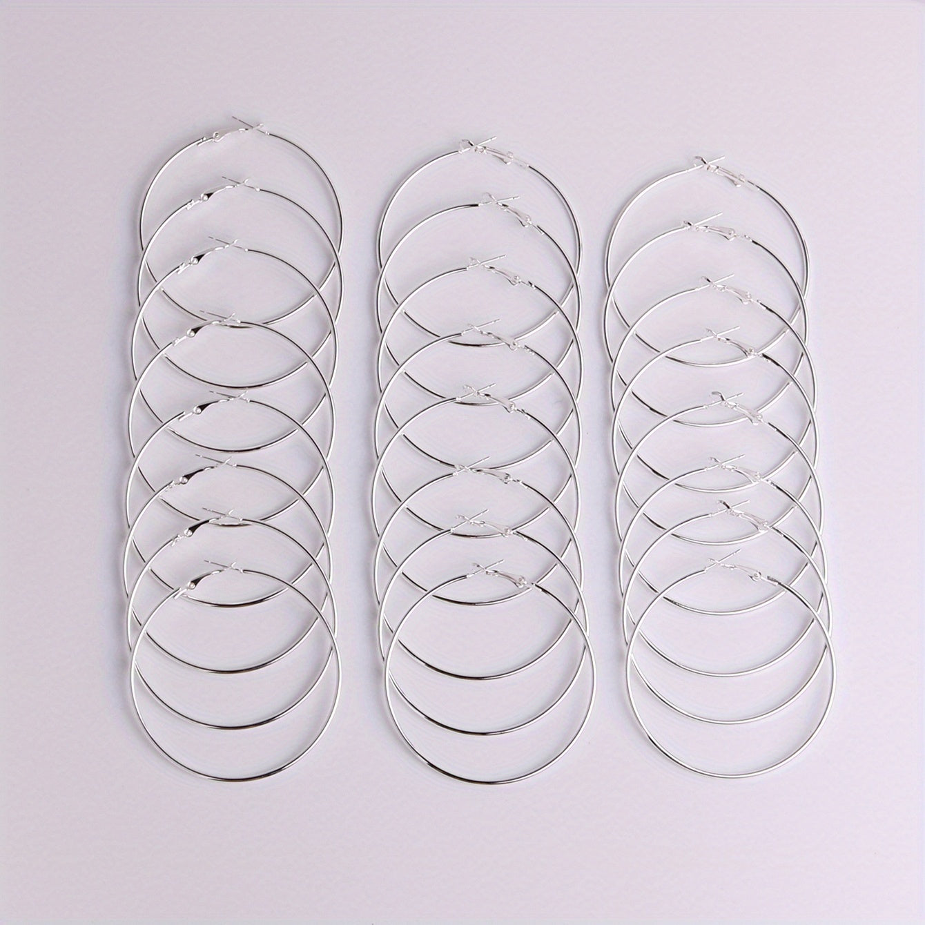 Exaggerated Metal Hoop Earrings Set for Girls