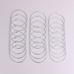 Exaggerated Metal Hoop Earrings Set for Girls