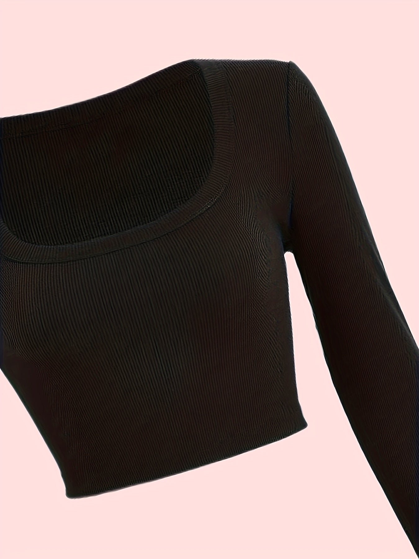 Solid Ribbed Lounge Tops Long Sleeve Crew Neck Top Women's Loungewear