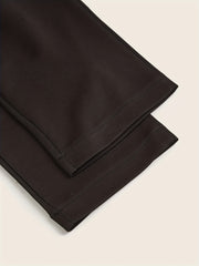 Solid Ruched Pants Casual Cropped Versatile Pants