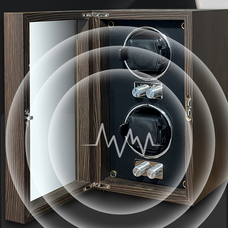 Wood Watch Winder Vertical 2 Slot Automatic Watches Box