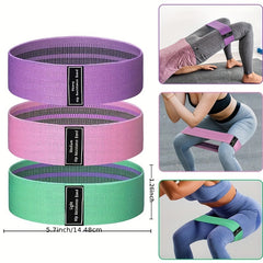 3pcs Resistance Bands Set for Legs and Butt Fabric Exercise Tension Loop Bands