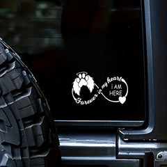 Forever in My Heart Puppy & Angel Wings Vinyl Sticker for Pet Loss