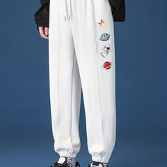 Astronaut & Spaceship & Planet Pattern Joggers Men s Casual Loose Fit Pants