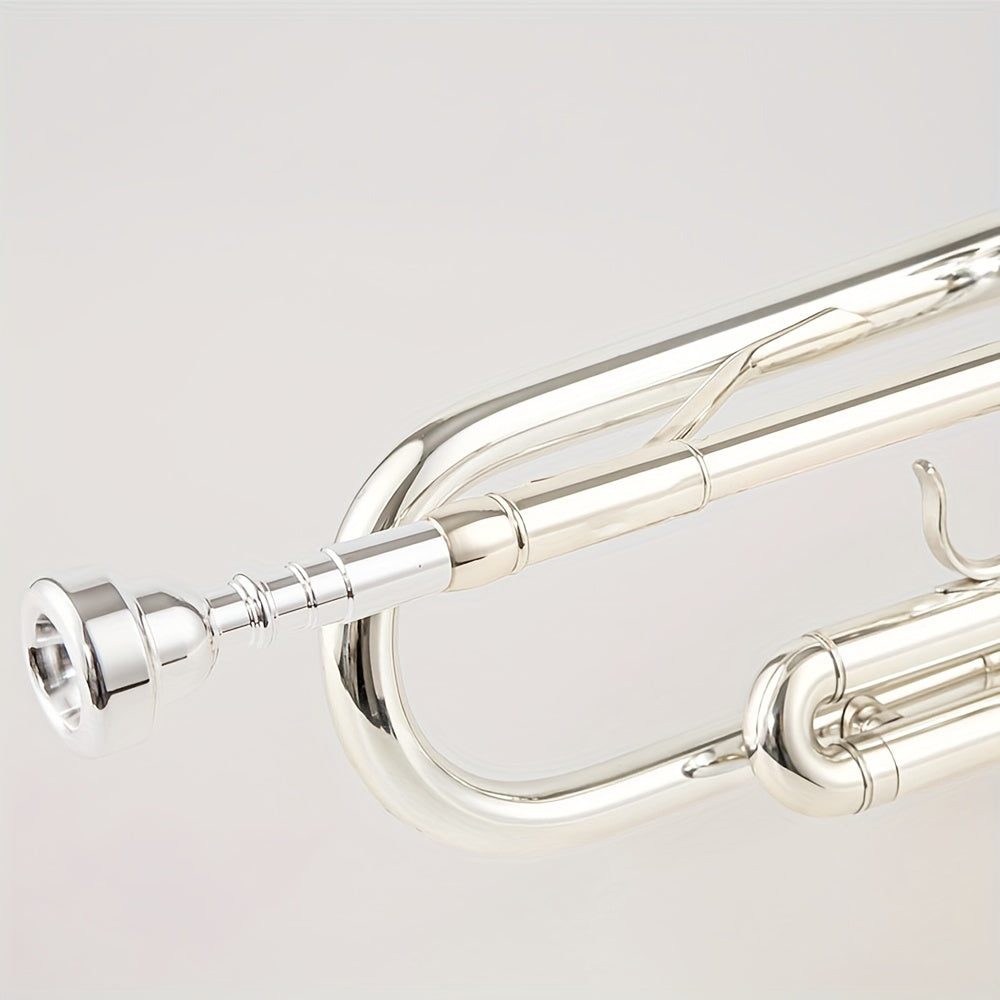 Professional Silver Trumpet B flat Brass Nickel Tube Body Playing Trumpet