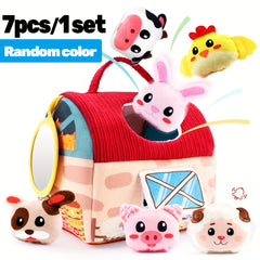 7pcs Teenage Toy Set with Farm Animals and Mirror Balls