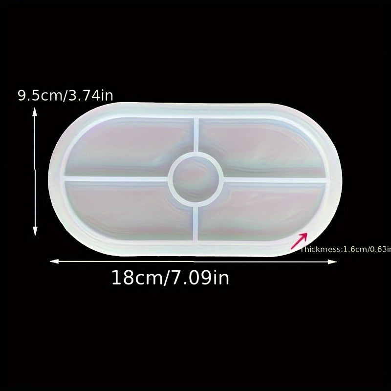 Concrete Stripe Storage Jar Silicone Mold DIY Heart Shaped Disc Elliptical