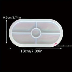 Concrete Stripe Storage Jar Silicone Mold DIY Heart Shaped Disc Elliptical