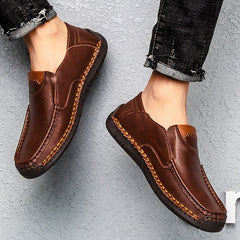 Men's Stitch Detail Loafer Shoes Non-slip Slip-On Shoes Spring And Summer