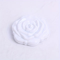 Plastic Rose Makeup Mirror Double Side Folding Compact Mirror