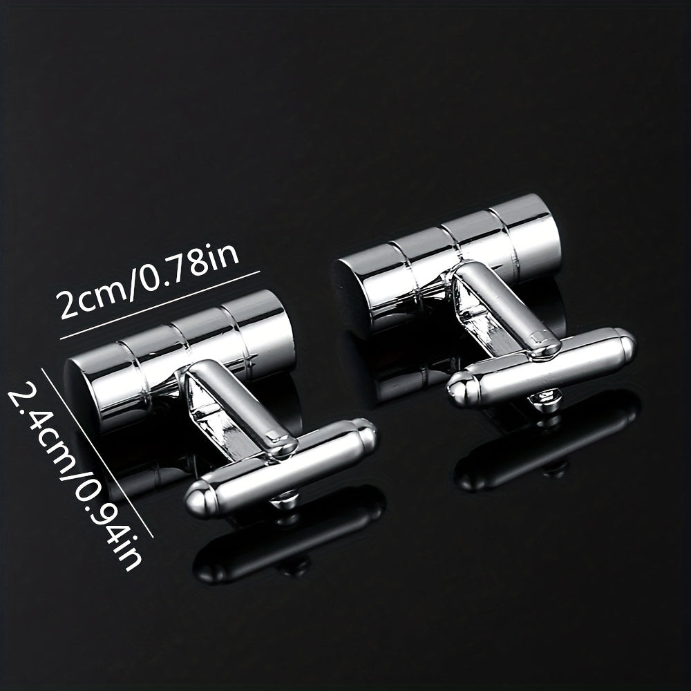 French Suit Cufflinks 3D Cylindrical Cut