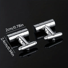 French Suit Cufflinks 3D Cylindrical Cut