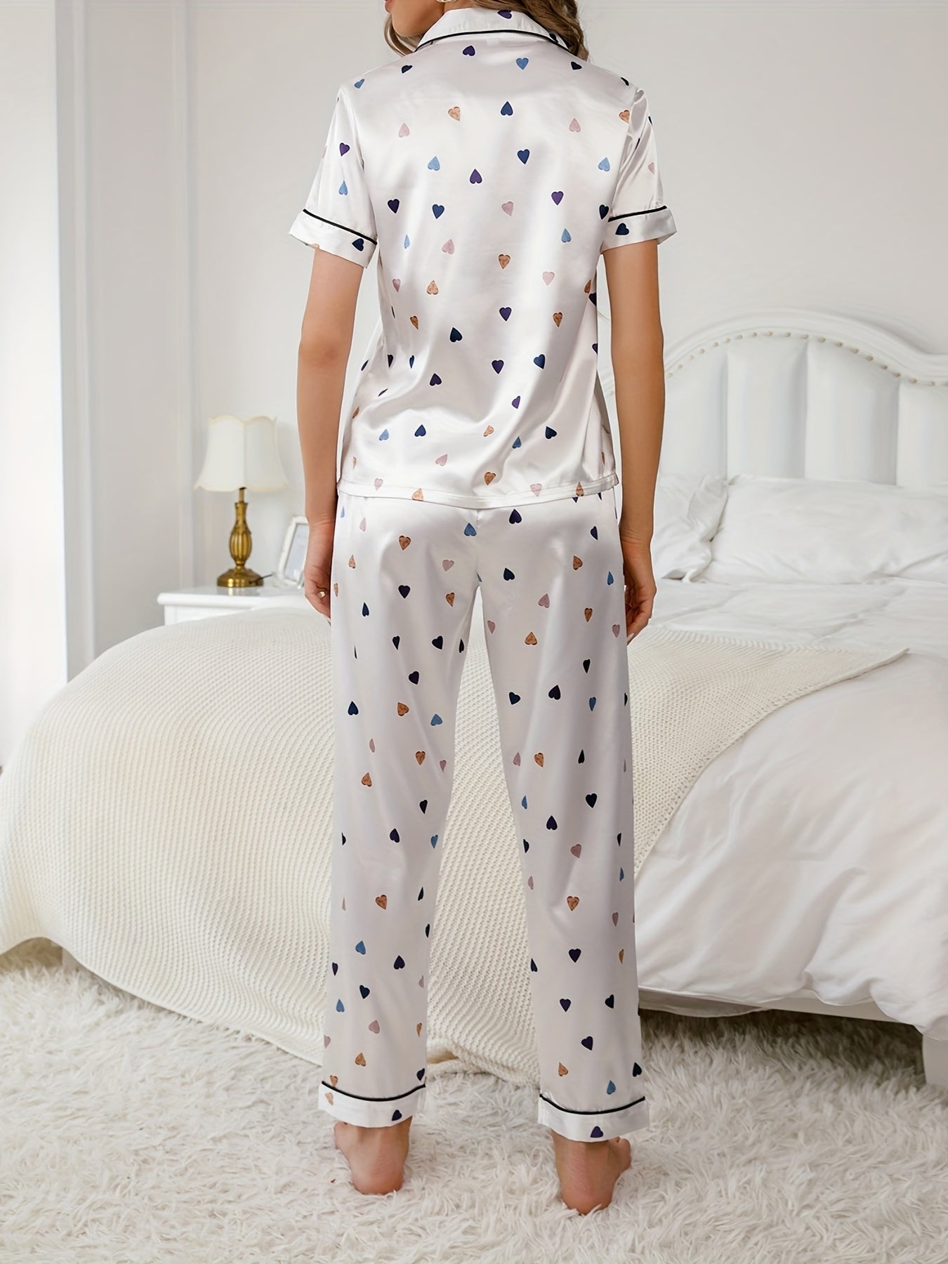 Colorful Love Print Pajama Set