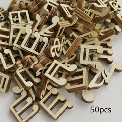 50pcs 15mm Wood Hollow Out Music Crafts Wedding Decoration