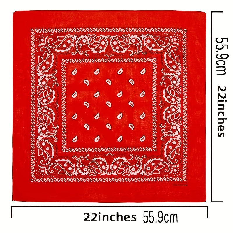 Paisley Print Bandana Neckerchief Hip Hop Cowboy Hankies Head Wrap