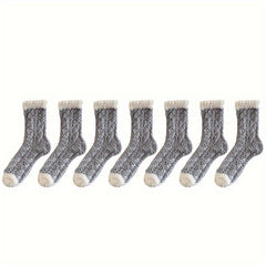 Colorblock Fuzzy Socks Comfy Warm Mid Tube Women's Stockings