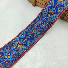 Jacquard Trim Lace Ribbon Floral Embroidery Woven Trimming DIY Craft 2 Yards