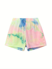 Toddler Girls Tie Dye High Waist Shorts Casual Pants for Kids