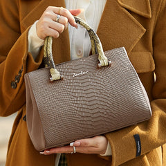 Jur Crocodile Texture Women'S Shoulder Bag with Zipper Closure