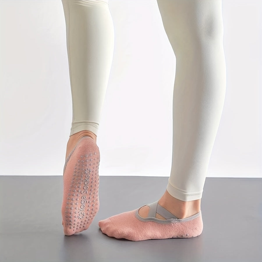 Women's Non Slip Yoga Socks Cross Strap Sports Socks