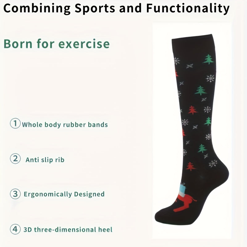 5 Pairs Christmas Anti Slip Stockings for Outdoor Sports