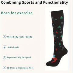 5 Pairs Christmas Anti Slip Stockings for Outdoor Sports