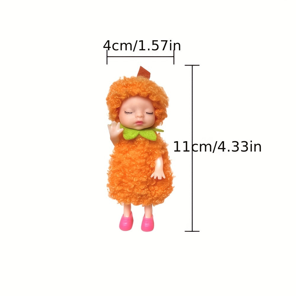 Halloween Pumpkin Elf Ornament Sleeping Pumpkin Elf Mini Doll