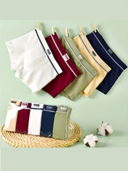 5pcs Toddler Boys Boxer Briefs Contrast Trim Cotton Underwear