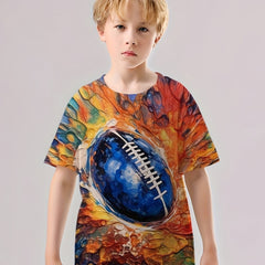 Rugby 3D Print T Shirt for Boys Summer Tops