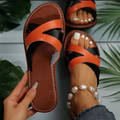 Women's Block Heel Cross Strap Sandals